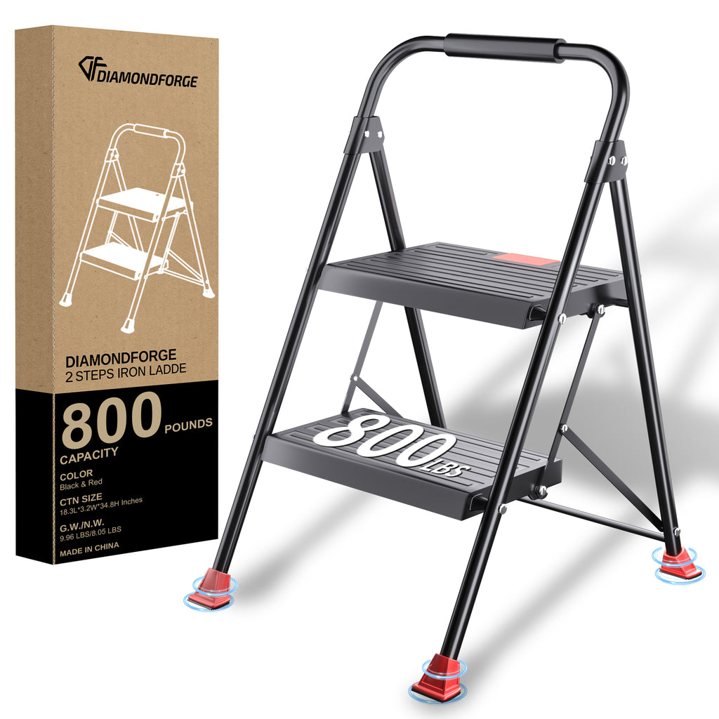 Step Ladder 3 Step Folding 4 Step Ladder - Foldable Ladder With Anti ...