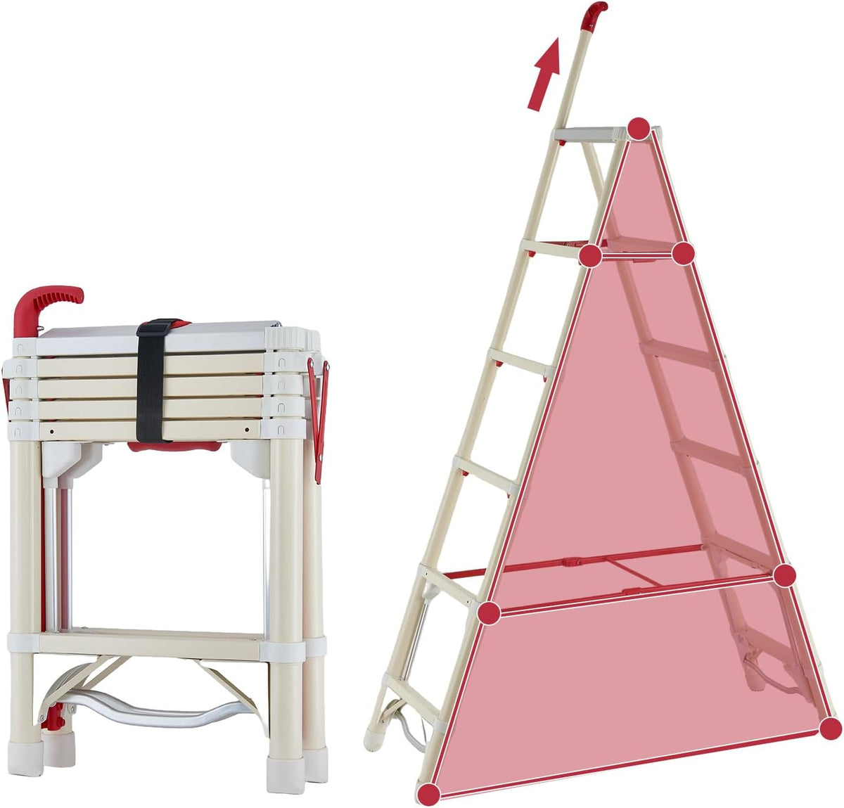 Ladder - A-Frame Telescoping Extension Ladder with Step-Triggered Auto ...