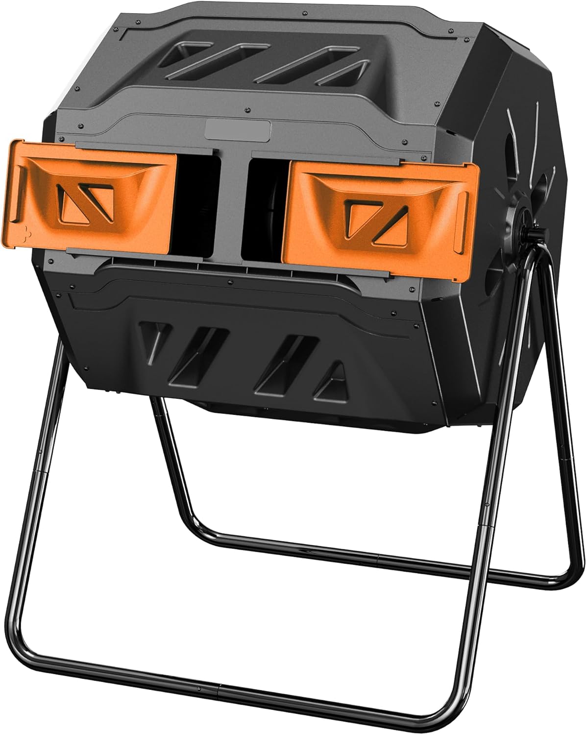 Compost Bin Outdoor, 43-Gal Dual Chamber with Steel Frame, Lagre Compo ...