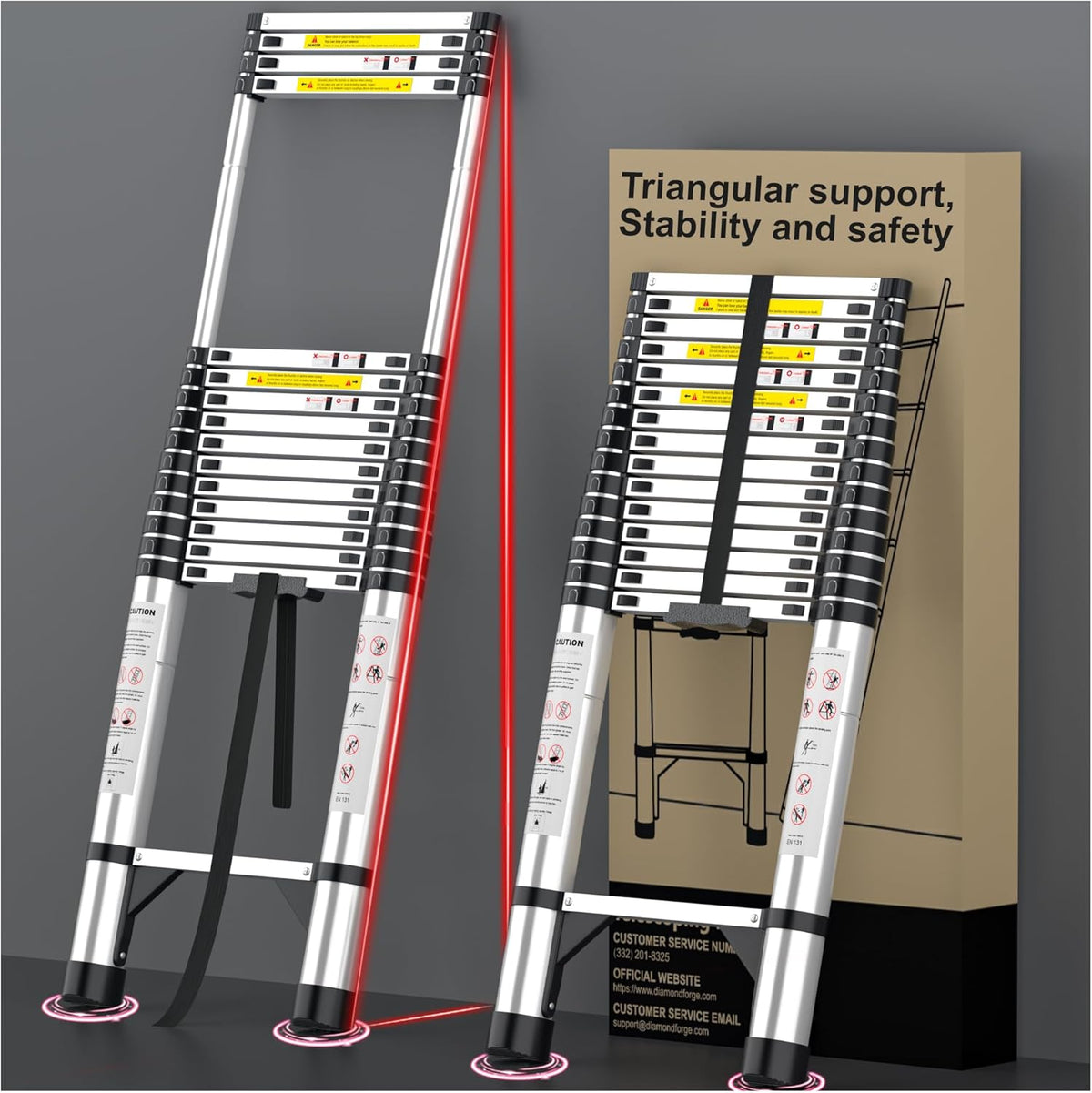 Telescoping Ladder Extension Telescopic Collapsible - 20.3 FT Rv Teles ...